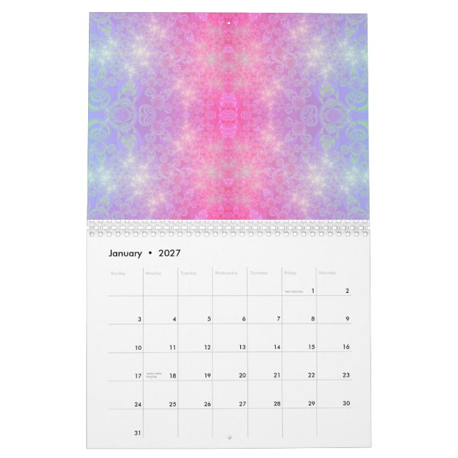 Calendrier 2015 d'art numérique A (Jan 2027)