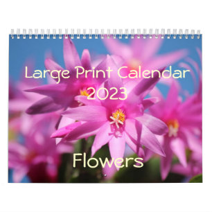 Calendrier 2015 de gros caractères - fleurs