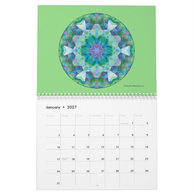 Calendrier 2015 de mandala (Jan 2027)