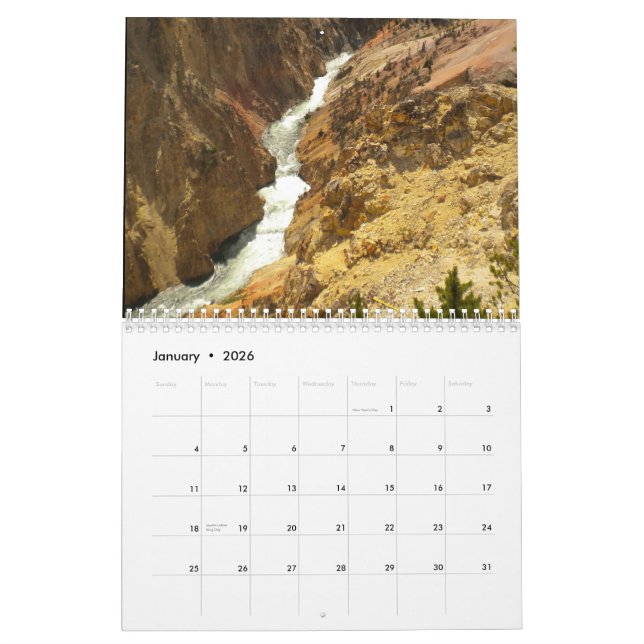 Calendrier 2015 de parc national de Yellowstone (Jan 2026)
