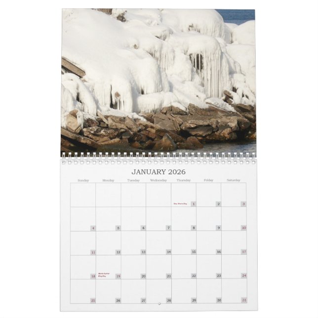 Calendrier 2015 des rivages de Marquette MI (Jan 2026)