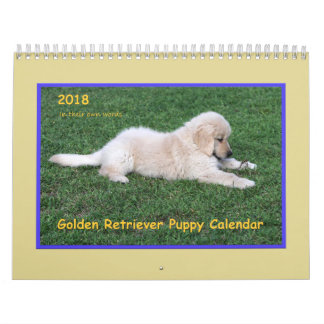 Calendrier 2018 de chiot de golden retriever