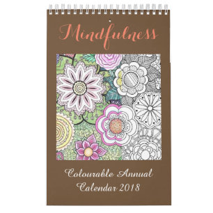 Calendrier 2018 de coloration de Mindfulness