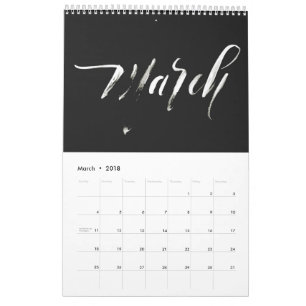 Calendrier 2018 de lettrage