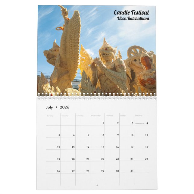 Calendrier 2018 de voyage de la Thaïlande (Jul 2026)