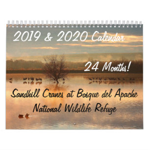 Calendrier 2019/2020 réserve d'animaux d'oiseaux de grue