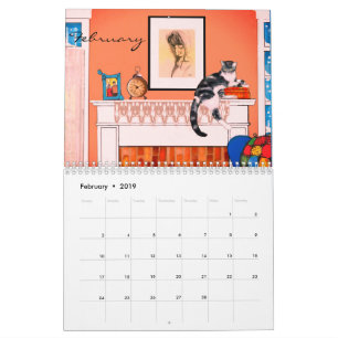 Calendrier 2019 de chat par l'artiste