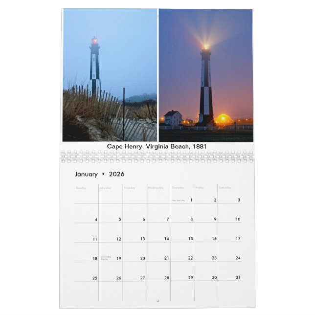 Calendrier 2019 de phare (Jan 2026)