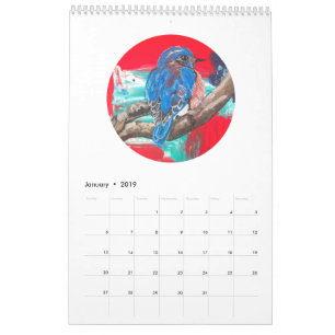 Calendrier 2019 - oiseaux et lapins