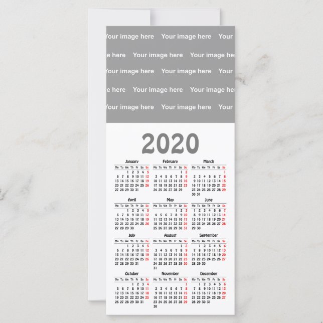 Calendrier 2020 modèle Flar Card (Devant)
