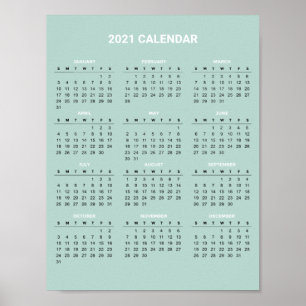 Calendrier 2020 simple mais élégant   Poster