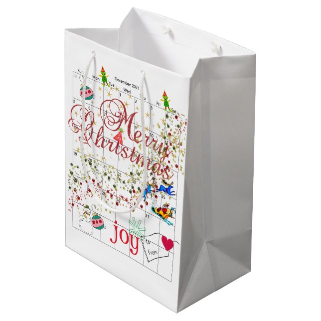 Calendrier 2021 Joyeux Noël Père Noël Sacs cadeaux (Dos Angle)