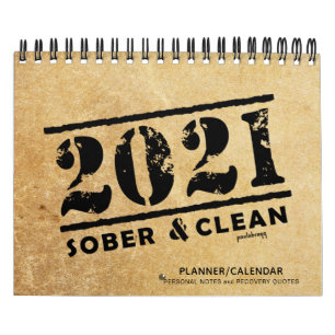 Calendrier 2021 Sober & Clean : Citations de récupération Pla