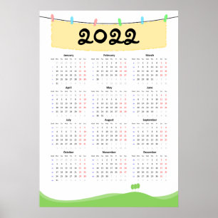 Calendrier 2022 Affiche - Début lundi