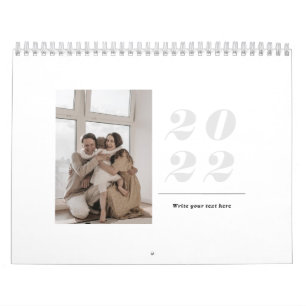 Calendrier 2022 épuré minimaliste simple moderne design pho