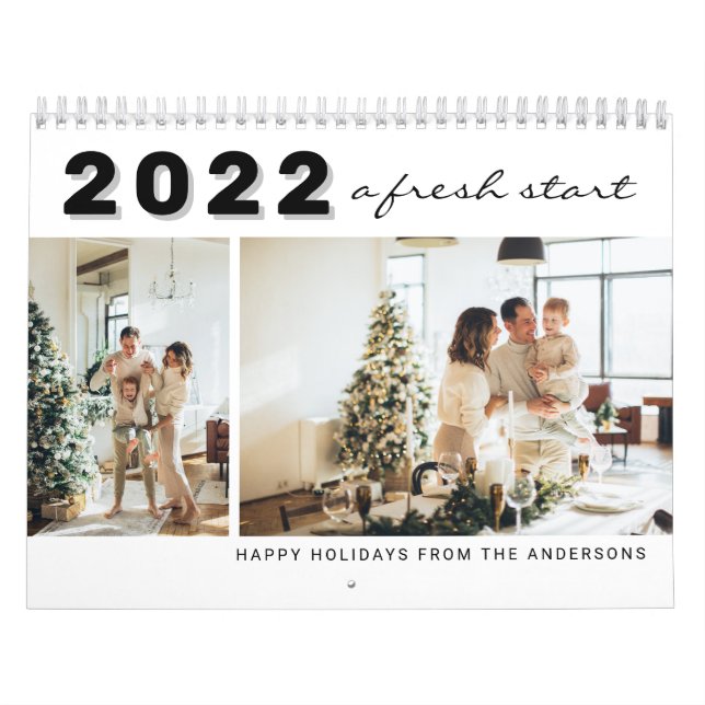 Calendrier 2022 Un nouveau départ Nouvel An Photo personnalis (Protection)