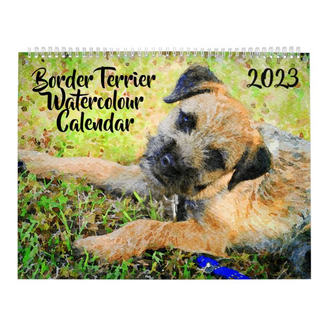 Calendrier 2023 Frontière Terrier Chien Mama Cadeau Bordure A (Protection)