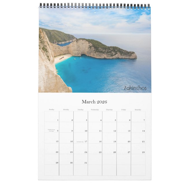 Calendrier 2024 année avec photo de Grèce Calendri (Mar 2026)