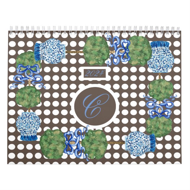 Calendrier 2024 Chinoiserie Garden Topiary Ginger Jar Jars (Protection)