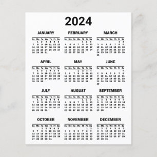 Calendrier 2024 En bref Feuille de papier