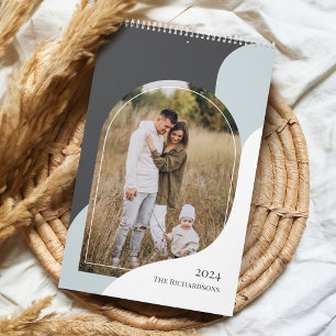 Calendrier 2024 Famille Minimal Arch Photos Modèle élégant