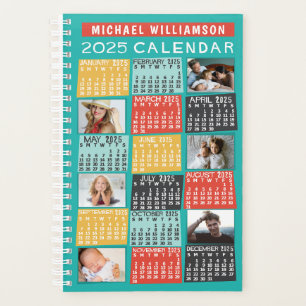 Calendrier 2025 Année Moderne 12 Photo Collage Nom