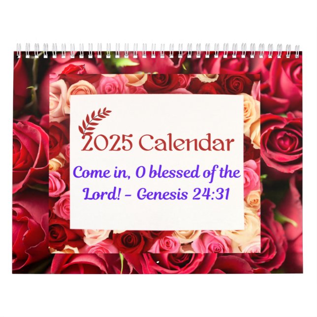 Calendrier 2025 avec des vers bibliques inspirants (Protection)