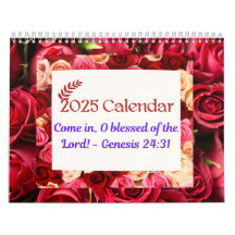 Calendrier 2025 avec des vers bibliques inspirants