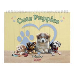 Calendrier 2025 des mignons chiots