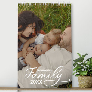 Calendrier 2025 Family Custom Photo Chic Script