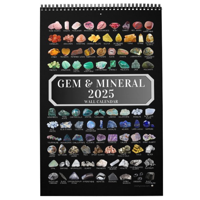 Calendrier 2025 Gem & Mineral Wall pour Cristal Lo (Protection)