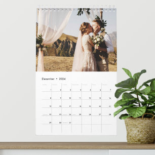 Calendrier 2025 Mariage personnalisé Photo Chic Script