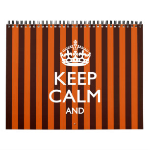 Calendrier 2025 Mensuel personnel KEEP CALM Orange Votre text