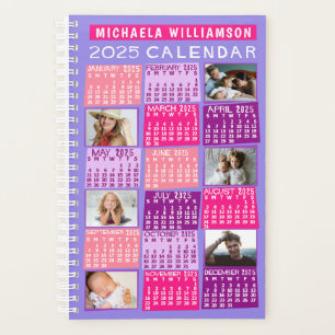 Calendrier 2025 Mod mignon 12 Photo Collage Nom Pe