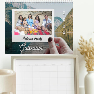 Calendrier 2025 Modern Trendy Family Add Photos Custom Simple