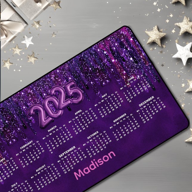 Calendrier 2025 mou Purple Unicorn Glitter Drips (Créateur téléchargé)