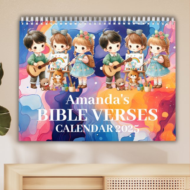Calendrier 2025 Personnalisé Enfants Bible Verse (Créateur téléchargé)