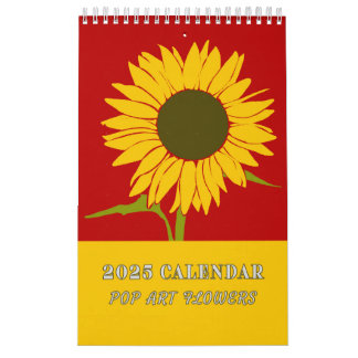Calendrier 2025 Pop Art Flowers, Gras & Colorful