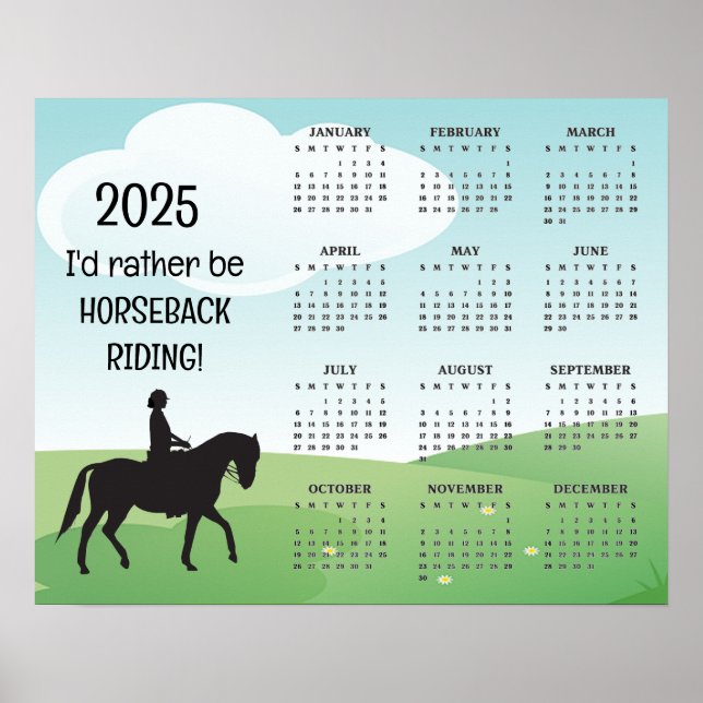 Calendrier 2025 Poster Équitation (Devant)