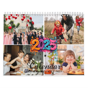 Calendrier 2025 Simple Custom 4 Photo FAMILY
