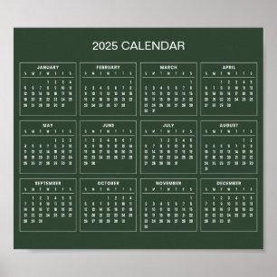 Calendrier 2025 simple mais élégant Affiche