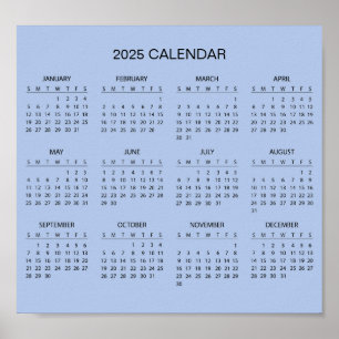 Calendrier 2025 simple mais élégant   Affiche
