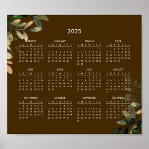 Calendrier 2025 simple mais élégant   Affiche