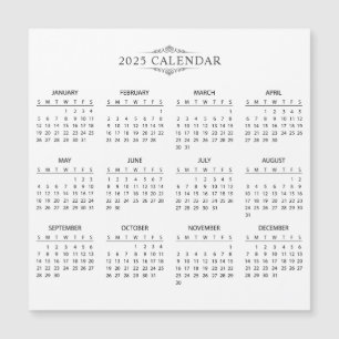 Calendrier 2025 simple mais élégant   Carte magnét