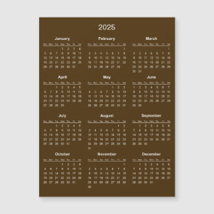 Calendrier 2025 simple mais élégant   Carte magnét