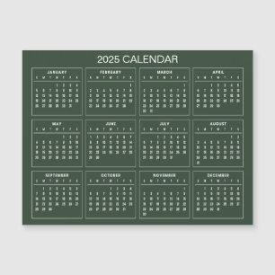 Calendrier 2025 simple mais élégant   Carte magnét