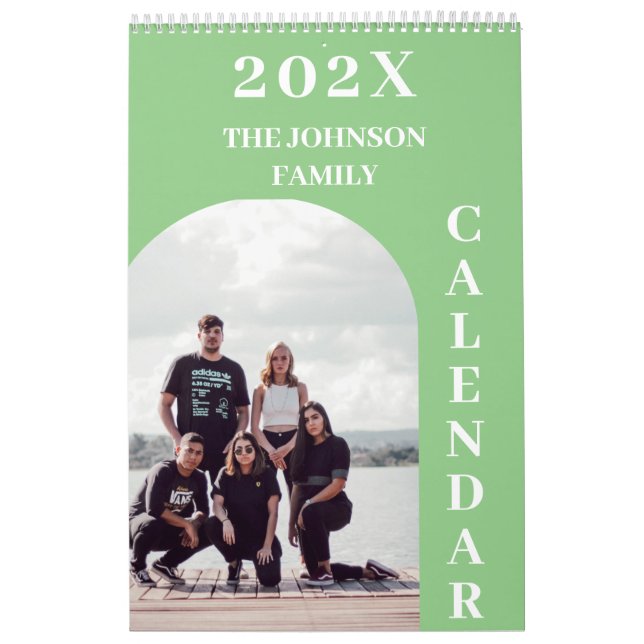 Calendrier 2025 Simple moderne personnalisé 14 photos famille (Protection)