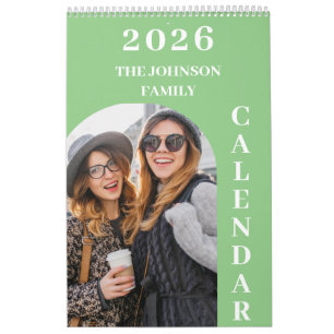 Calendrier 2025 Simple moderne personnalisé 14 photos famille