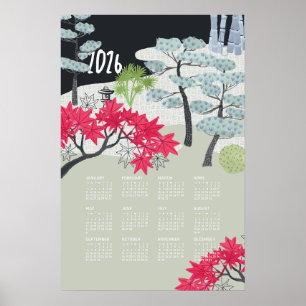 Calendrier 2026 Affiche Jardin Japonais