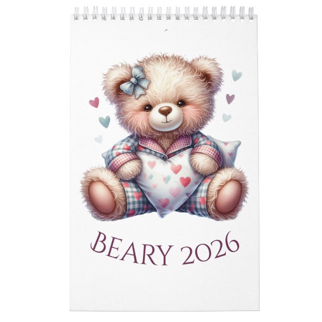 Calendrier 2026 avec nounours mignon (Protection)